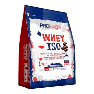 PROLABS – Proteine in Polvere WHEY ISO Isolate e Idrolizzate Pure, Whey Protein + Aminoacidi e Vitamina B6, Crescita e Recupero Muscolare, Alta Qualità e Valore Biologico, 1kg Cioccolato 2 Scoop (30g)