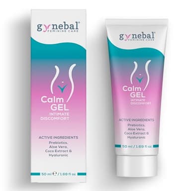 GYNEBAL CALM Gel Intimo con PREBIOTICI – Gel Idratante per Secchezza Vaginale, Prurito e Disagio – Supporta la Flora Vaginale – Per Uso Esterno da Donne (50 ml)