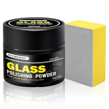 Polvere per lucidatura vetro, Auto Rimuovi Graffi, Lucidante per vetri, Polvere auto rimuovi graffi, Detergente per polvere di lucidatura, detergente per vetri, rimozione graffi e parabrezza, 30g