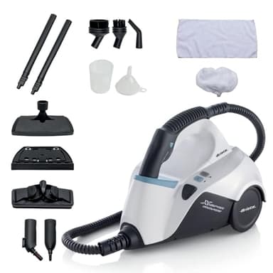 Ariete 4145 X Vapor Comfort - Pulitore vapore a traino, 1500 watt, 5 bar, Autonomia vapore continuo 45', Cavo 6mt, Bianco