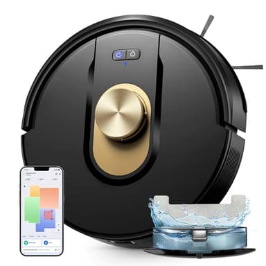 Vexilar Robot Aspirapolvere Lavapavimenti con Mappatura 7000Pa,150 minuti,Silenzioso Aspirapolvere Robot Lavapavimenti Potente LiDAR Laser per Pavimenti/Tappeti/Peli,Controllo Vocale/APP/Remoto