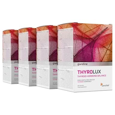 Tiroide - Compresse di iodio - L-tirosina, Iodio, Selenio, Magnesio, Schisandra, Zinco- Nutrienti e minerali di origine vegetale - 240 capsule - Thyrolux Sensilab