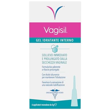 Vagisil Lubrificante Interno a Base D'Acqua, Idratante Con Acido Ialuronico, Sollievo Immediato E Prolungato Dalla Secchezza Vaginale, 6 Applicatori Monodose da 5g (30 g)