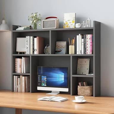 MESCXTY Mobiletto da scrivania per dormitorio, libreria da scrivania, libreria per Computer, scaffale espositivo Multiuso, casa, Ufficio (Nero, 110 * 90 20 cm)