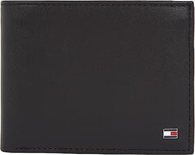 Tommy Hilfiger Uomo Portafoglio Eton Trifold con Scomparto Monete, Nero (Black), Taglia Unica