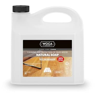 WOCA 511030A Sapone naturale per la pulizia del legno oliato, Naturale, 3 litri
