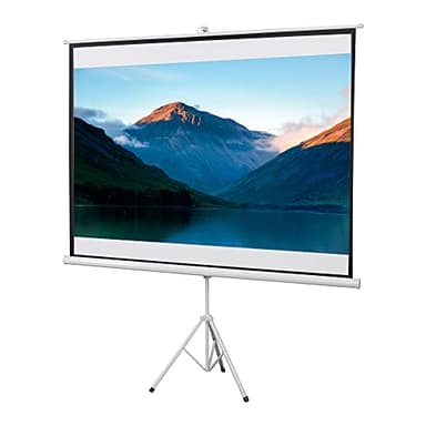 HOMCOM Telo Proiettore da 100 Pollici 4K HD Formato 4:3 con Treppiede Pieghevole Regolabile, Schermo Proiettore Portatile in Metallo, per Casa, Home, Cinema, Esterno, Bianco
