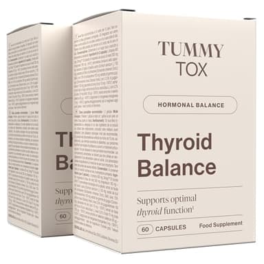 Tirosina - Magnesio, L Tirosina, Iodio, Selenio, Basilico, Schisandra, Zinco, Integratore per il Supporto della Tiroide, 120 Capsule,Thyroid Balance di Tummy Tox