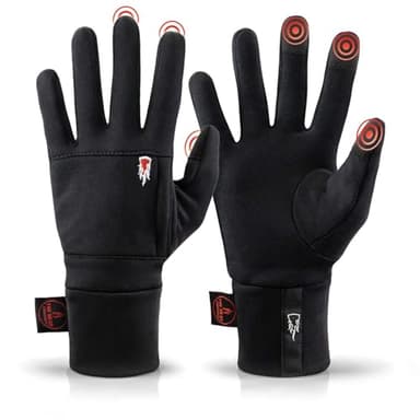 THE HEAT COMPANY – POLARTEC LINER - Guanti invernali caldi per uomo & donna - Qualità premium - Guanti termici per touch screen - Per ciclismo, corsa & lavoro - Guanti sportivi nero - 7