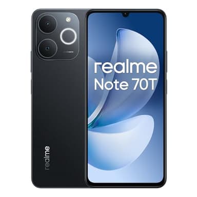 realme Note 70T Smartphone 4GB+128GB Nero, Schermo 6.75 pollici, Refresco a 90Hz, Batteria 6000mAh, Ricarica Rapida 15W, Fotocamera de 18MP, Chipset Octa-core, IP54