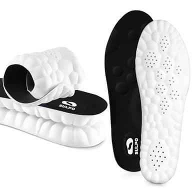 SULPO SPORT Solette ortopediche ideali per sport e uso quotidiano - Solette traspiranti, morbide e ammortizzanti per uomo e donna - Solette per scarpe da lavoro (Nero, XXL (45-46 EU))