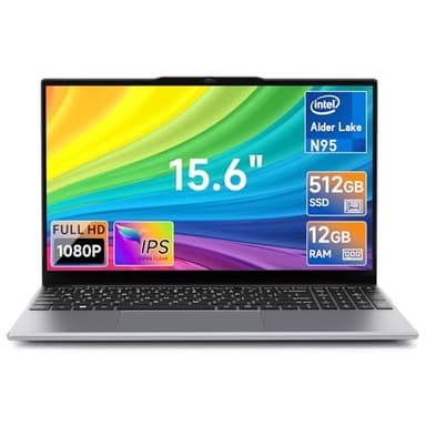 BMAX PC Portatile 15,6 Pollici N95 CPU (Fino a 3,4GHz) 512GB SSD 12GB LPDDR5 Computer Portatile Espandi a 1TB Win 11 Pro Notebook, USB3.2x2, BT5.0, IPS FHD Laptop WiFi5 con Film per Tastiera Italiana