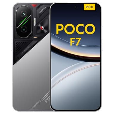 POCO F7 Smartphone, 12+512GB, Argento, Snapdragon® 8s Gen 4 Flagship, Batteria 6500mAh, Fotocamera Sony da 50MP con OIS, Display AMOLED 6.83" 1.5K 120Hz (Adattatore di alimentazione non incluso)