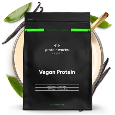 THE PROTEIN WORKS Proteine Vegane In Polvere - 100% A Base Vegetale E Naturale - Miscela Di Proteine Vegane - 33 Agitare - Crema Alla Vaniglia - 1 kg