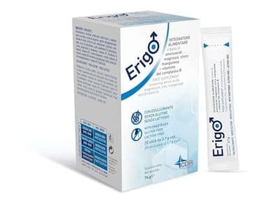 Erigo 20 Stick Integratore Alimentare per Uomo con Arginina, Citrullina, Zinco, Norvalina, Magnesio e Vitamine del Complesso B