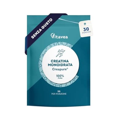 Creatina Monoidrato Creapure® 3000 mg – Polvere 100% Pura, Senza Sapore, Vegana – Forza Muscolare, Performance Sportiva – Ideale per Palestra, Crossfit e Sport ad Alta Intensità – 30 Giorni – Vitavea