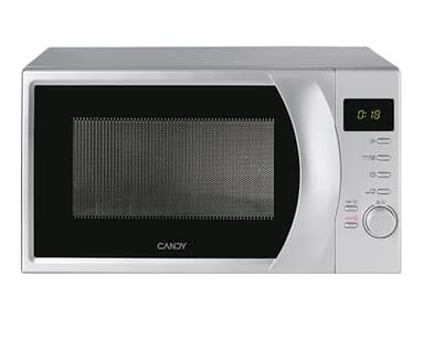 Candy Idea Forno a Microonde con Grill, 20 Litri, 700W, 6 Livelli di Potenza, Funzioni Defrost e Start Express, Child Lock, App hOn, Libera Installazione, 45,2 x 33,5 x 26,2 cm, Argento - CMG2071DS