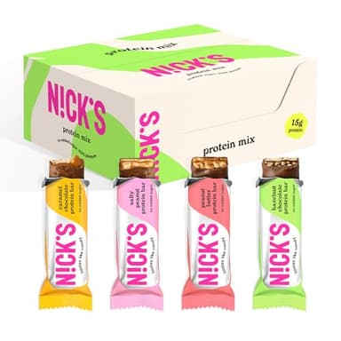 NICKS Mix di Barrette Proteiche, Keto Proteico Snack Bar 4g Net Carbs, 15g Proteine di 5g Collagene Senza Zucchero Aggiunti Low Carb Barretta Senza Glutine (9 Protein bars x 50 g)