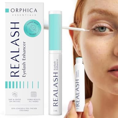 ORPHICA Realash Siero Ciglia 3 ml – Siero Ciglia Allungante per Crescita Intensiva, Lash Serum Booster per Ciglia Lunghe e Piene