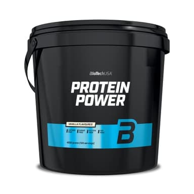 BioTechUSA Protein Power - Alto contenuto proteico, senza zucchero, senza lattosio, senza glutine e con aggiunta di creatina, 4000 g, Vaniglia