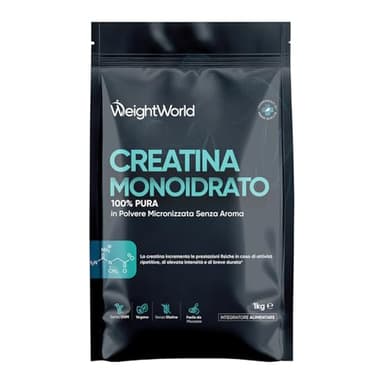 Creatina Monoidrata in Polvere da 1kg Vegana, 3000mg, 330 Dosi (10+ Mesi), Fattore di Maglia 200, 100% Pura, Creatina in Polvere Micronizzata con Misurino, Pre Workout e Post Workout, Senza Glutine