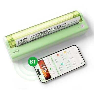 Bisofice P80 Stampante Portatile A4 Senza Arricciature, PeriPage Stampante Termica Bluetooth per Cellulare, USB per PC, Stampa liscia, Compatibile con Android/iOS/Win/Mac