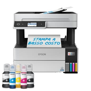 Epson EcoTank ET-5150 Stampante con Serbatoi D’inchiostro | Piccolo Ufficio e Azienda | Wi-Fi Ed Ethernet | A4 | Stampa, Copia, Scansione | Stampa Fronte/Retro | Touch-screen 6.1 cm | ADF Da 35 Fogli