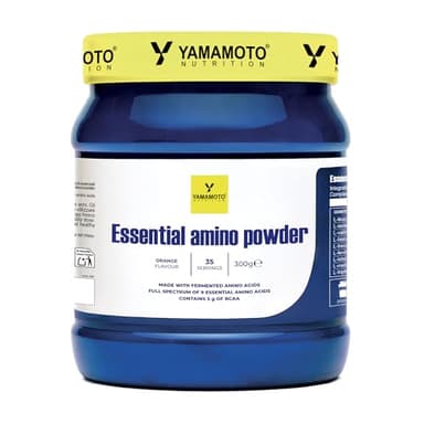 YAMAMOTO NUTRITION Essential AMINO POWDER 300 gr, Integratore di Amminoacidi Essenziali EAA e BCAA 2:1:1, Sostiene la Performance e lo Sviluppo della Massa Muscolare, Gusto Arancia