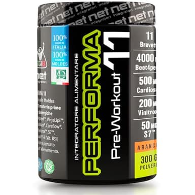 NET Integratori PERFORMA 11-300g Arancia - Integratore Energia Pre Workout - Incremento Energia, Forza e Potenza, Massimizza le Performance Atletiche