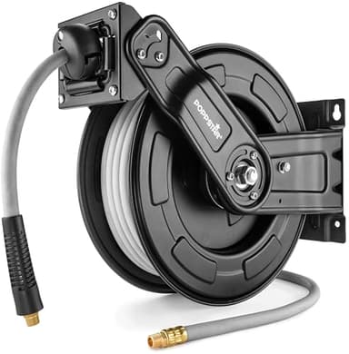 Poppstar Avvolgitubo per aria compressa in acciaio (20m+2m, diametro (9,2x15mm)), attacchi 1/4 di pollice BSPT