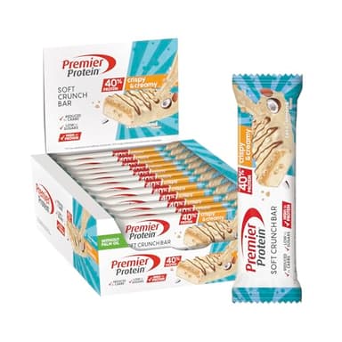 Premier Protein Soft Crunch Bar 40% Protein Coco-Almond 12x40g - Alto contenuto di proteine e basso contenuto di zuccheri + Basso contenuto di carboidrati + Senza olio di palma