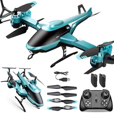 PATEMZON Elicottero Telecomandato, 2.4GHz RC Aereo Giocattoli con Luce Led e Volo Notturno, Rotazione A 360°, Involucro Pieghevole, Evitamento Ostacoli, Regalo per Ragazzo Ragazze dai 3+ Anni (Verde)