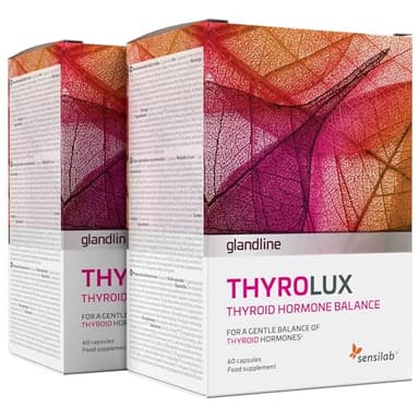 Tiroide - Compresse di Iodio - L Tirosina, Selenio, Magnesio, Schisandra, Zinco - Nutrienti e Minerali di Origine Vegetale - 120 Capsule per 60 Giorni - Sensilab Thyrolux