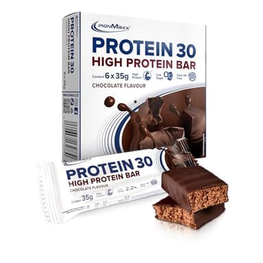IronMaxx Protein 30 barrette proteiche – Cioccolato - 6x35g | Barretta ad alto contenuto proteico 30% proteine, a basso contenuto di carboidrati e zuccheri ridotti | Snack fitness ricco di vitamine