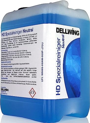 DELLWING HD Detergente speciale Neutro 5L - Concentrato di pulizia ad ultrasuoni di alta qualità per la pulizia di occhiali, gioielli, oro, monete, vetro e molto altro