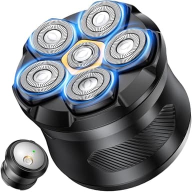 Pneumatici Weather All Rasoio Testa Calva,Rasa Capelli Uomo a Zero 6D Rasoio Elettrico Fluttuante Flessibile Impermeabile IPX7 Rasoio Elettrico Testa Calva Uomo con Display LED,Interfaccia USB-C