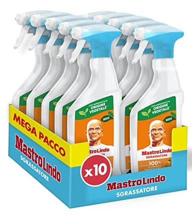 Mastro Lindo Sgrassatore Spray Per La Cucina Agli Agrumi 500ml. Rimuove Fino Al 100% Di Sporco E Grasso Bruciato