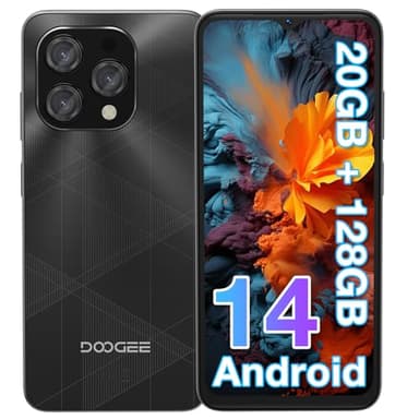 DOOGEE N55 Plus Smartphone 2024, 20GB RAM + 128GB ROM(TF 1TB), 6,56" HD+ 90Hz Telefono, Android 14, Octa Core, 13MP+8MP Cellulare, 4G Dual SIM, Face ID, 5150mAh, OTG, GPS Smartphone