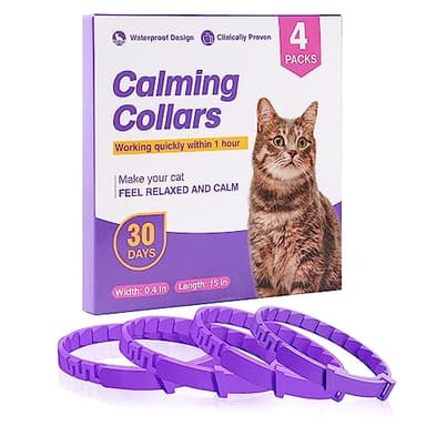 YFCACT 4 pz Collare per Gatti calmi lenisce l'irritabilità e Lo Stress del Gatto Collare calmante per Gattini Contiene feromoni per alleviare Lo Stress degli Animali Domestici Che escono