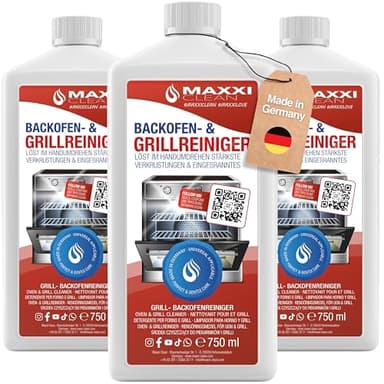 MAXXI CLEAN | Pulitore per forno, grill e BBQ extra forte (3x 750 ml)| Pulitore e sgrassatore automatico | Per forno, piano cottura e grill | Scioglie incrostazioni