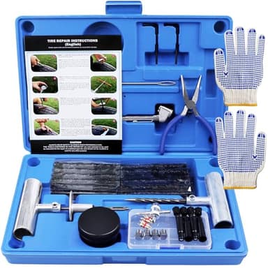 MAIKEHIGH Kit di Riparazione di Gomme Heavy Duty - 70 Pezzi Flat Tyre Riparazione Riparazione per Motocicletta, ATV, Camion