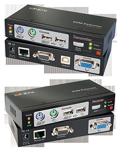 Lindy 39378 Extender KVM Cat.5 Combo 300, PS/2, USB e VGA