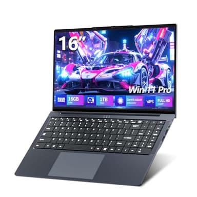 Notebook 16 Pollici, Core i5-8210Y CPU, Win 11 PC Portatile 16GB RAM 1TB SSD, Laptop Tastiera Retroilluminata, 1920*1080 IPS Full HD Schermo, (Mini-HDMI+USB3.0+Type-C+Webcan+WIFI5+5800Mah Battery)