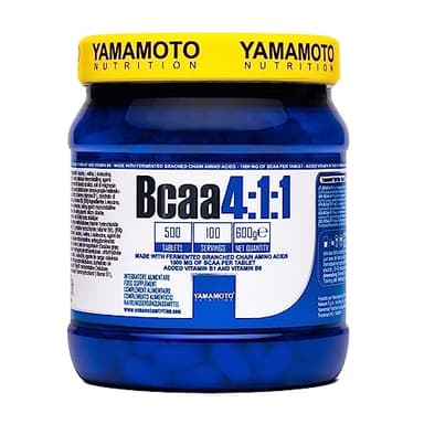 YAMAMOTO Nutrition, BCAA 4:1:1, 500 Compresse, Integratore Alimentare di Aminoacidi Ramificati con Vitamina B1 e B6, Integratore per Sportivi, 600 gr