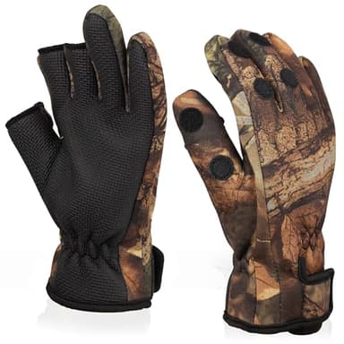 BB Hapeayou Guanti da Pesca Invernali Uomo Neoprene Tenersi al Caldo Winter Outdoor Fishing Gloves