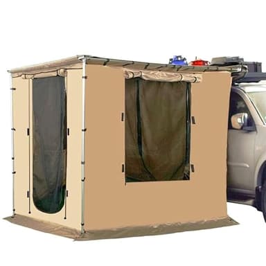 Tenda da Tetto per Auto, Tenda da Tetto per Camion, Tenda Laterale per Auto, Tenda Parasole per Esterni, con Borsa (Beige, 200x300 cm/6,6x9,8 Piedi)