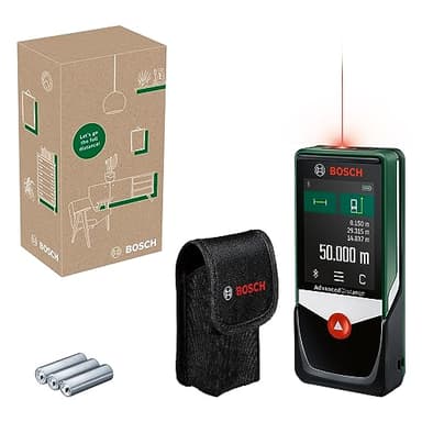 Bosch Metro Laser Distanziometro Laser AdvancedDistance 50C (misura distanze con precisione fino a 50 m, display touch, funzioni di misurazione con assistenza integrata)