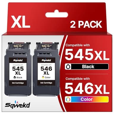 Sqwekd PG-545XL CL-546XL Cartucce d'inchiostro Sostituzione per Canon 545 546 XL per Pixma MG2550S MG2550 TR4550 TR4650 TS3150 MG2550S TS305 MG2950 TS3151 TS3350 MX495 (1 Nero, 1 Tri-Colore)