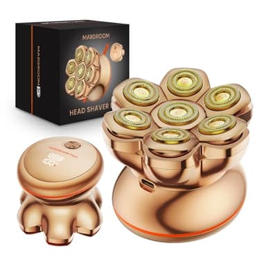 MAXGROOM® PRO 7D Rasoio Testa Calva Zero Assoluto, 8800 RPM Rasoio Elettrico per Testa Calva Taglia e Rasa Capelli Uomo a Zero 0 mm, Impermeabile Ricaricabile Regalo per Papà e Marito, Lame in Titanio