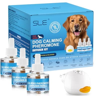 SLE Feromoni per Cani Calmante Tranquillit Calmanti Cane Calm Antistress Irrequieti Stressati per Rilassanti E Tranquillanti Ridurre Il Comportamento Ansioso (1 Diffuser+3 Refills)